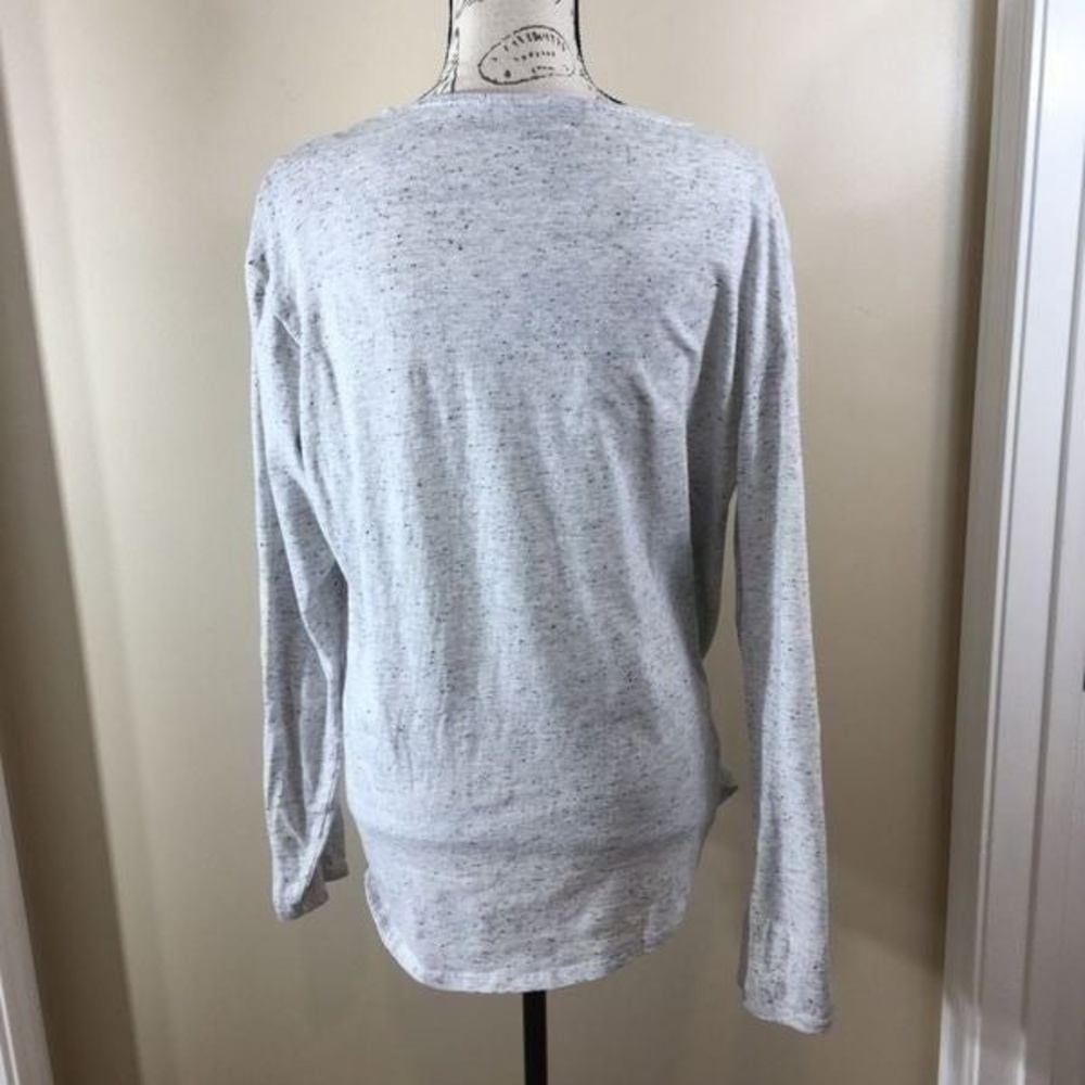 Carbon Womens Grey Speckled Long Sleeve Longer Length Pocket Tee Size Medium - Picture 8 of 10